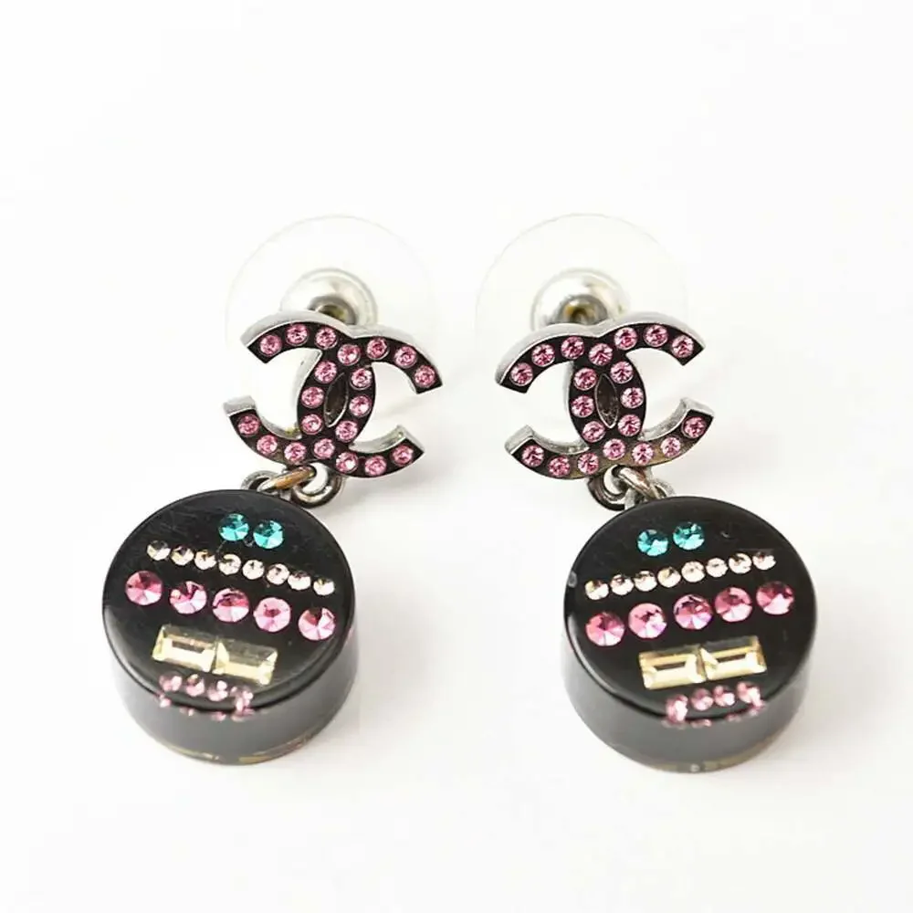 CHANEL Black Logo Earrings - Picture 2 of 6